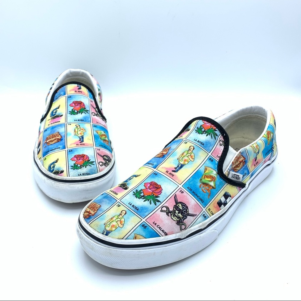 Vans Classic Slip On "Los Vans” La Loteria Womens Sz 9 / Men's 7.5 Shoes 721356